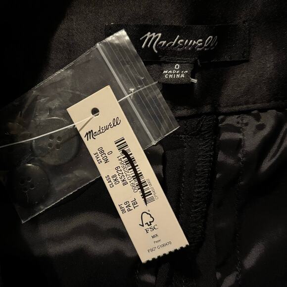 Madewell Women’s 0 Harlow Wide Leg Pant Black Satin High Rise Trouser - Picture 6 of 16